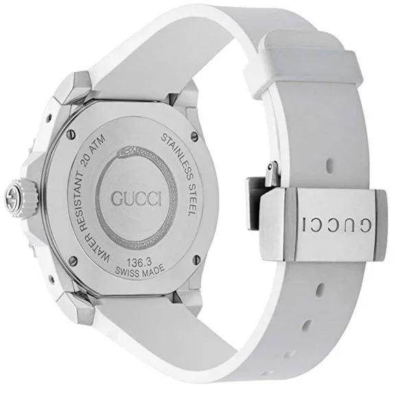 Gucci Dive NEW White Snake Motif Rubber Band Men's/Unisex Watch, 40mm, YA136330 - Picture 6 of 6